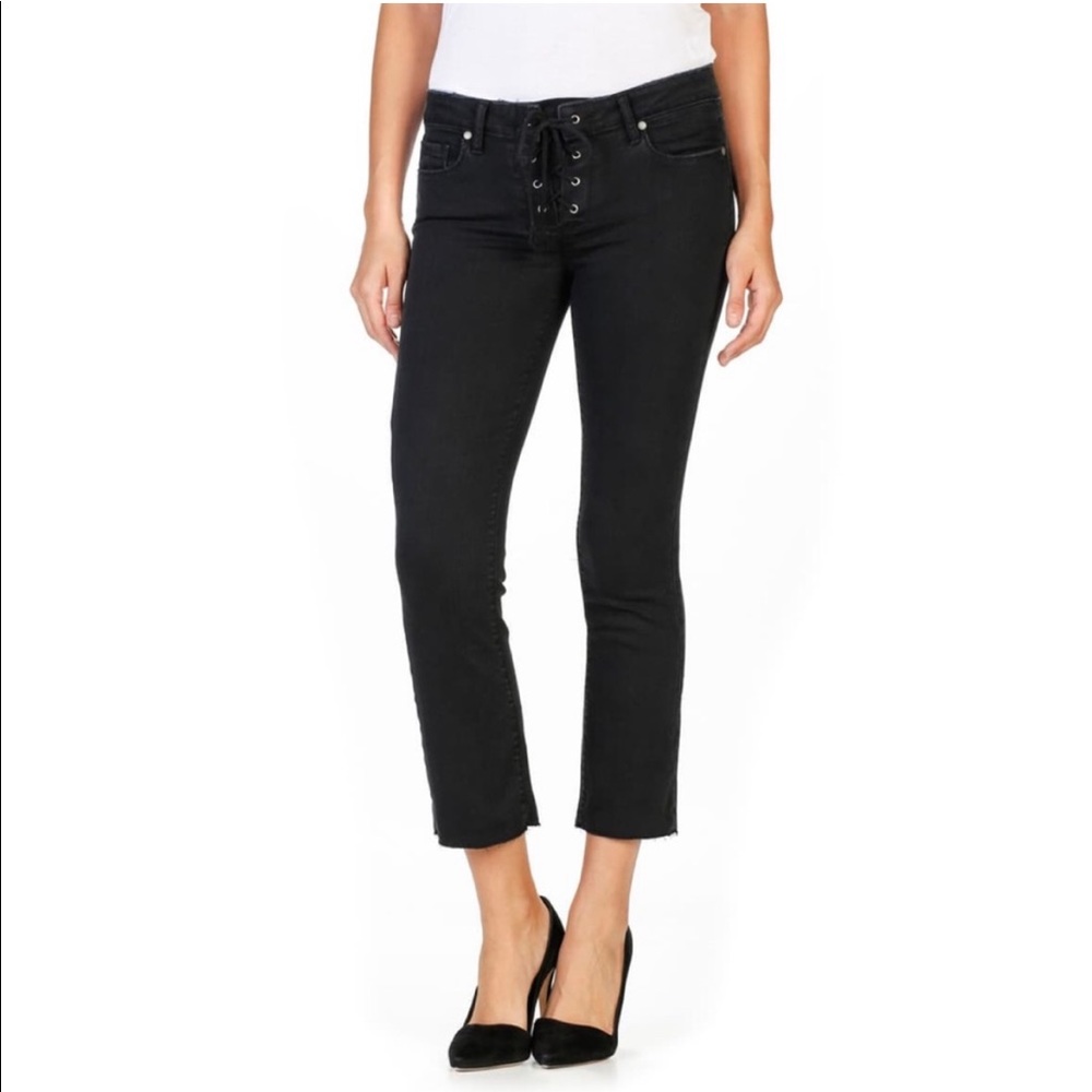 Paige Collette Cropped Flare lace up jean size 24